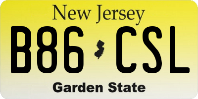 NJ license plate B86CSL