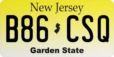 NJ license plate B86CSQ