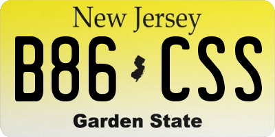 NJ license plate B86CSS