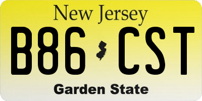 NJ license plate B86CST
