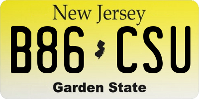 NJ license plate B86CSU