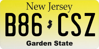 NJ license plate B86CSZ