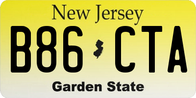 NJ license plate B86CTA
