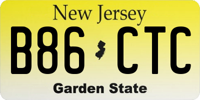 NJ license plate B86CTC
