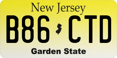 NJ license plate B86CTD