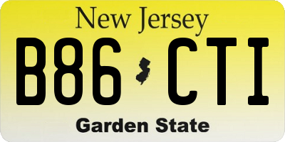 NJ license plate B86CTI