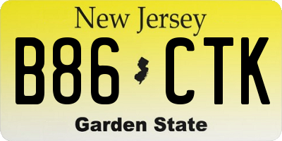 NJ license plate B86CTK
