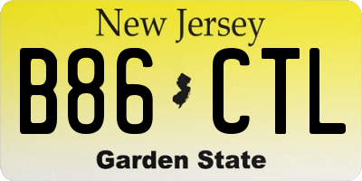 NJ license plate B86CTL