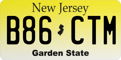 NJ license plate B86CTM