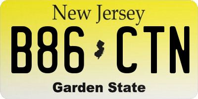 NJ license plate B86CTN