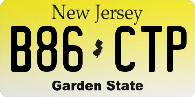 NJ license plate B86CTP