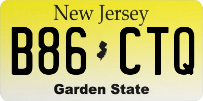 NJ license plate B86CTQ