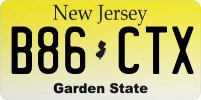 NJ license plate B86CTX