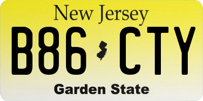 NJ license plate B86CTY