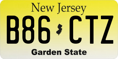 NJ license plate B86CTZ