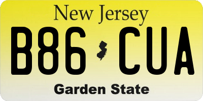 NJ license plate B86CUA