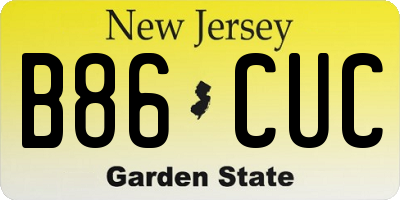 NJ license plate B86CUC