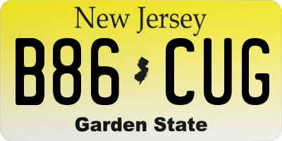 NJ license plate B86CUG