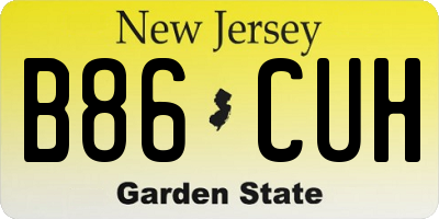 NJ license plate B86CUH