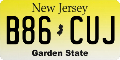 NJ license plate B86CUJ