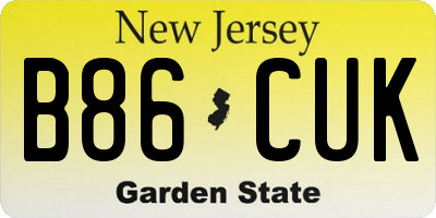 NJ license plate B86CUK