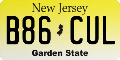NJ license plate B86CUL