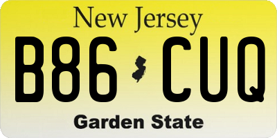 NJ license plate B86CUQ