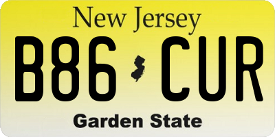NJ license plate B86CUR