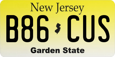 NJ license plate B86CUS
