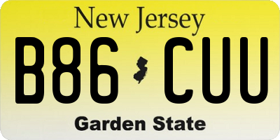 NJ license plate B86CUU