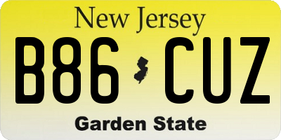 NJ license plate B86CUZ