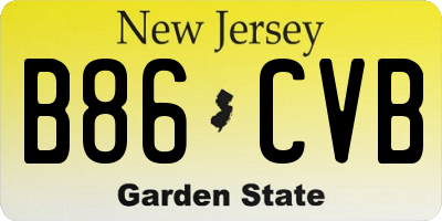 NJ license plate B86CVB