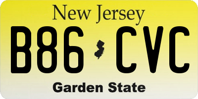 NJ license plate B86CVC