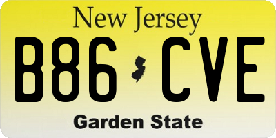 NJ license plate B86CVE