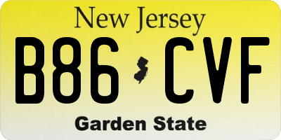 NJ license plate B86CVF