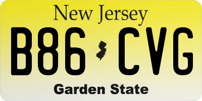 NJ license plate B86CVG
