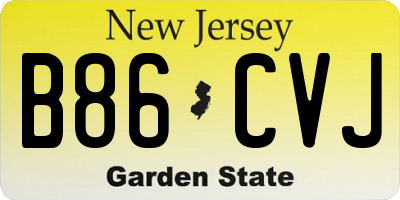 NJ license plate B86CVJ