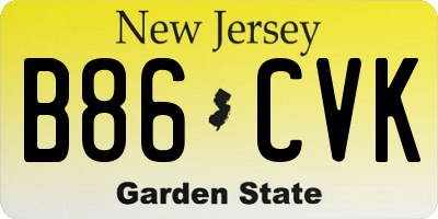NJ license plate B86CVK