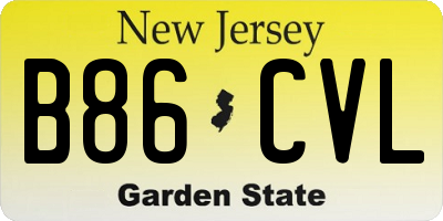NJ license plate B86CVL