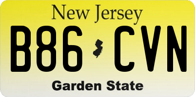 NJ license plate B86CVN
