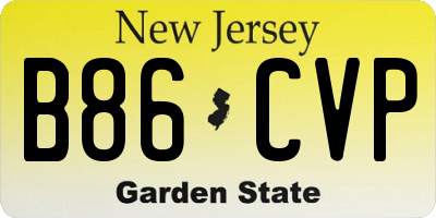 NJ license plate B86CVP