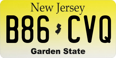 NJ license plate B86CVQ