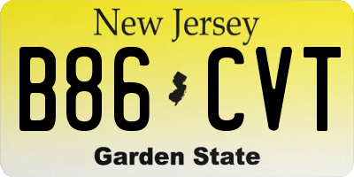 NJ license plate B86CVT