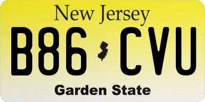 NJ license plate B86CVU