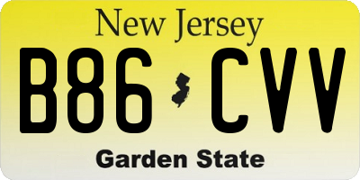 NJ license plate B86CVV