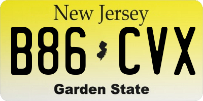NJ license plate B86CVX