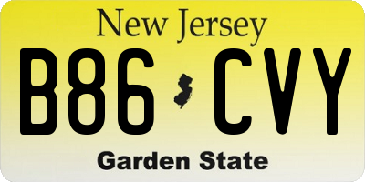 NJ license plate B86CVY