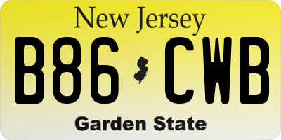 NJ license plate B86CWB