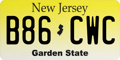 NJ license plate B86CWC
