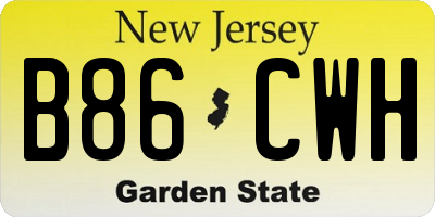 NJ license plate B86CWH